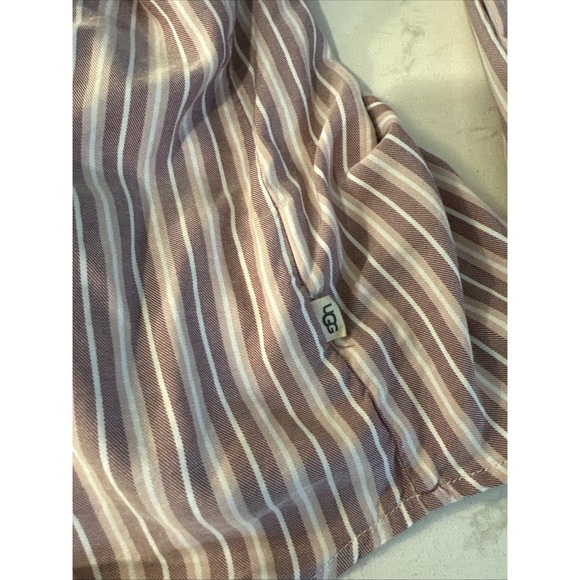 Ugg Australia Women's Laura Sleepshirt Pink Purple Stripes‎ Pockets  Size XL - Picture 6 of 14